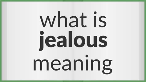 Jealous | meaning of Jealous - YouTube