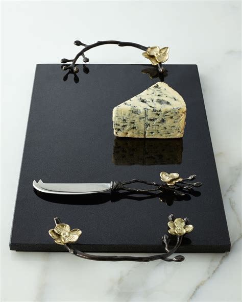 Michael Aram Gold Orchid Cheese Board & Knife | Neiman Marcus