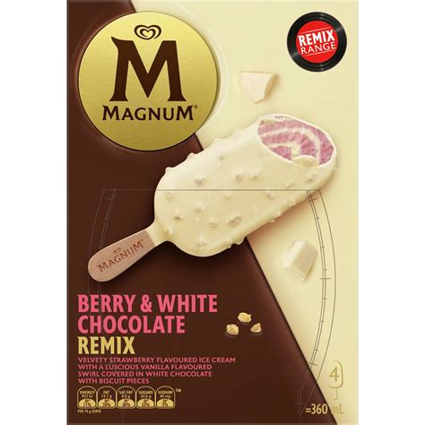 Magnum Berry & White Chocolate Remix 4 Pack | Woolworths