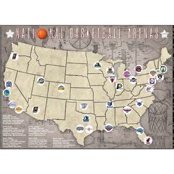 NBA Arenas Tracking Map - FindGift.com