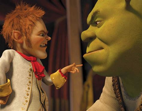 2010 "Shrek Forever After: The Final Chapter' (L)Rumpelstiltskin, the King of Far Far Away, lays ...