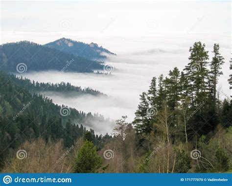 Mountain Landscape with a Cloud Stock Photo - Image of distance ...