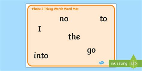 KS1 Phase 2 Tricky Words Word Mat - Primary Resource