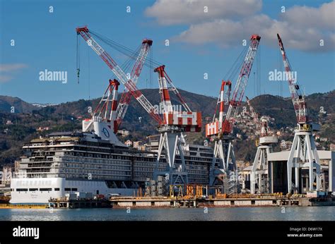 Genoa, Italy, the Fincantieri shipyard in Genoa Sestri Ponente Stock Photo - Alamy