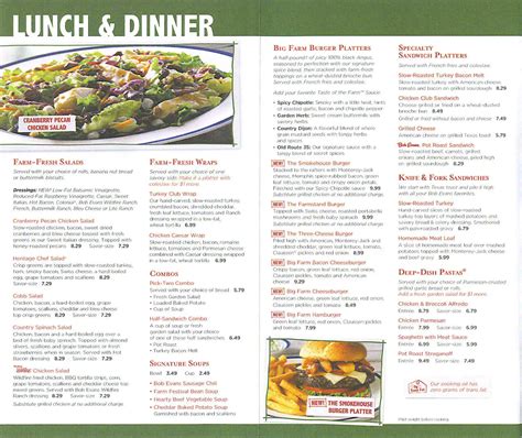 Bob Evans Printable Menu With Prices