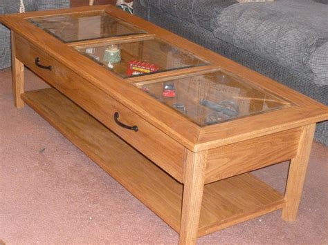 Oak and Glass Coffee Table / Display Case by JohnScripture on Etsy