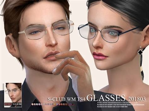 S-Club ts4 WM Glasses FM 201803 | Sims, Sims 4, Sims 4 cc eyes