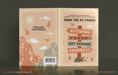 National Parks Journal Book Cover Design Vector Download