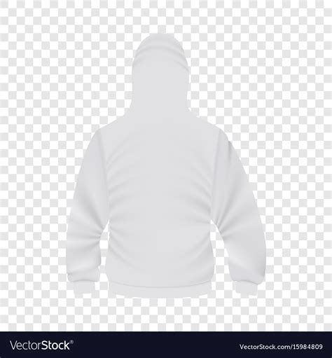 Back of white hoodie mockup realistic style Vector Image