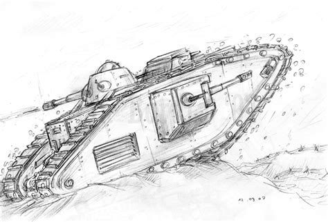 Mk.V-e Heavy Tank by JanBoruta on DeviantArt | Tank drawing, Ww1 tanks ...