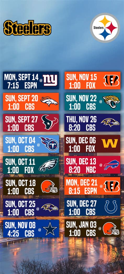 A 2020 Steelers Schedule Wallpaper That I Made : steelers