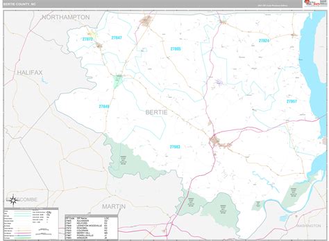 Bertie County, NC Wall Map Premium Style by MarketMAPS - MapSales