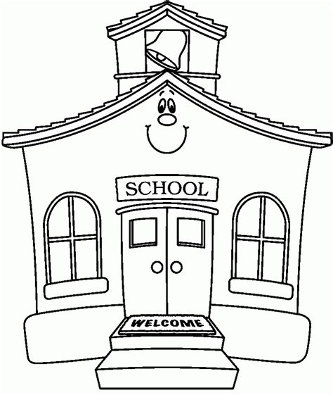 School Building Coloring Pages - Coloring Home