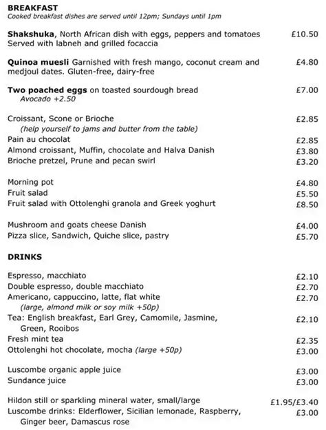 Ottolenghi Menu, Menu for Ottolenghi, Knightsbridge, London - Zomato UK