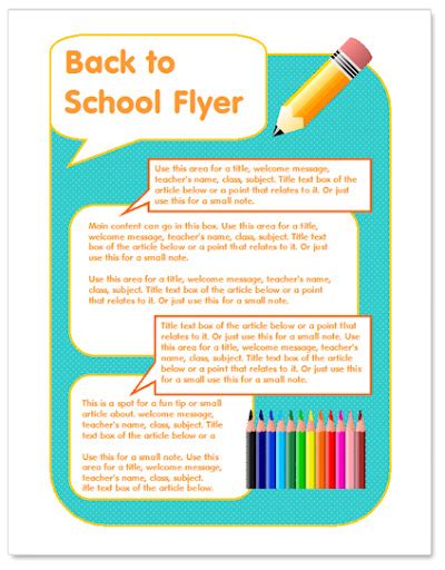 REMARKABLE Back to School Flyer Template Word Free (9+ Best Ideas)