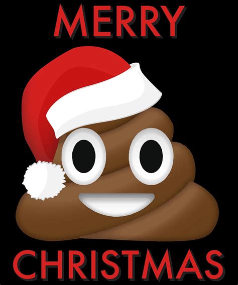 Poo Emoji Merry Christmas Digital Art by Sven Koch