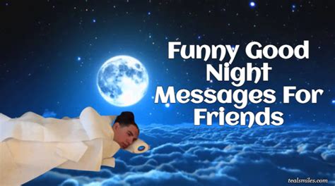 Funny Good Night Messages For Friends - Teal Smiles