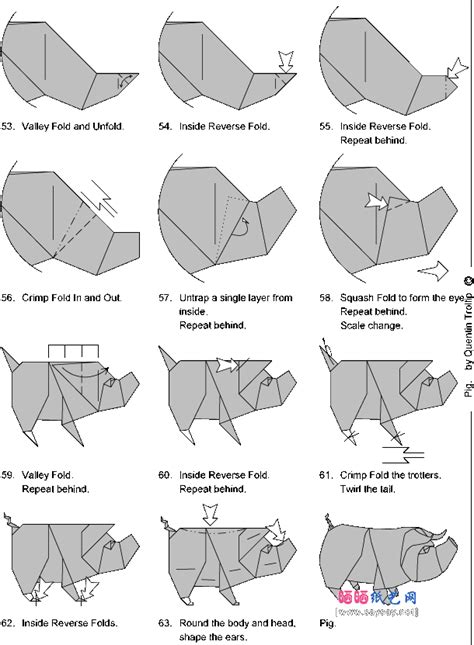 Origami Instruction: Pig Origami | web wanderers