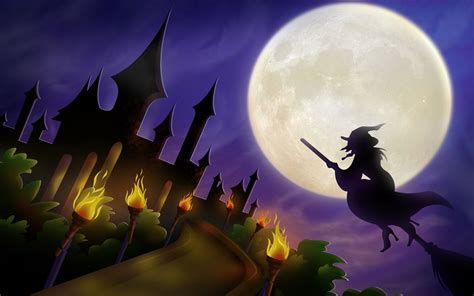 Halloween Witch On Broom Wallpapers - Top Free Halloween Witch On Broom Backgrounds ...