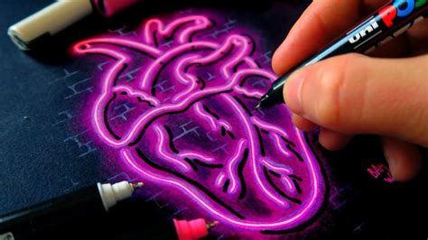 How to Draw GLOW Like a PRO *neon lights on paper tutorial* | Neon light art, Neon art painting ...