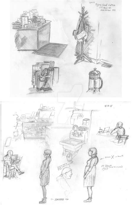 Coffee Shop sketches 4-11 by tedwoodsart on DeviantArt