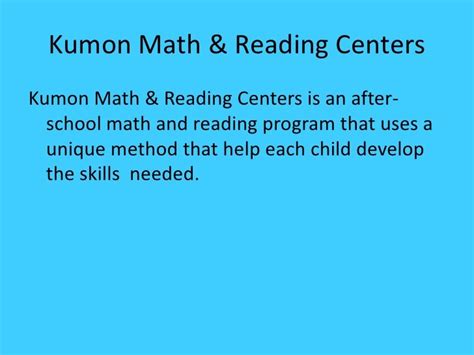 Kumon math & reading centers