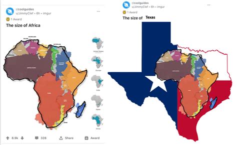 Africa vs. Texas | Relative Map Sizes / How Big Africa Really Is | Know ...