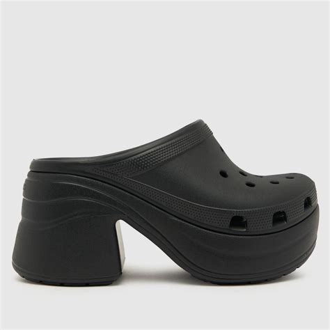 Womens Black Crocs Siren Heeled Clog Sandals | schuh