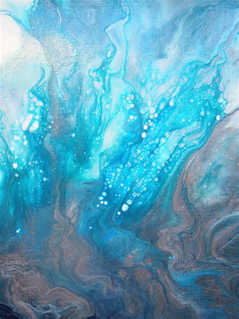 "Immersion" Original Ocean Abstract Acrylic Fluid Art Painting