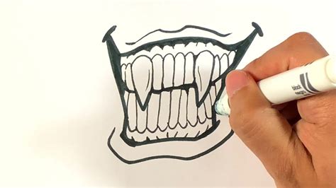 EASY How to Draw VAMPIRE TEETH - Halloween Drawings - YouTube