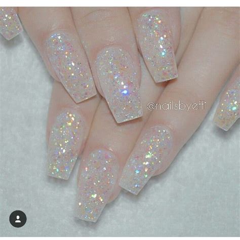 Clear Glitter Acrylic Nails