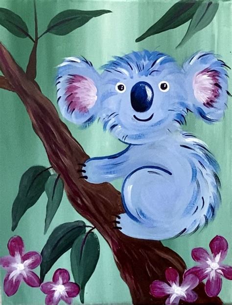 Koala Painting Step By Step | Kids canvas art, Happy paintings, Step by ...