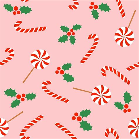 Candy cane backdrop on light pink background - funny hand drawn doodle, seamless pattern ...