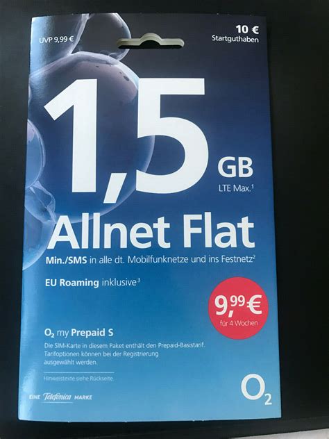 o2 PREPAID SIM-KARTE inkl. 10€ Startguthaben - Aktiviert - Anonyme Sim-Karte