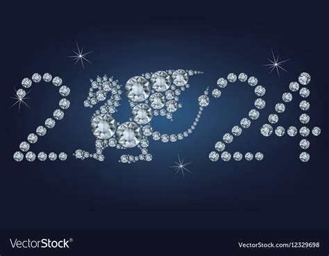 Happy new year 2024 creative greeting card Vector Image