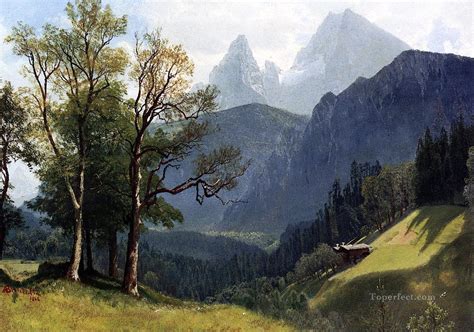 Tyrolean Lansscape Albert Bierstadt Painting in Oil for Sale