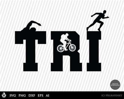 Triathlon SVG TRI Svg Swim Bike Run Clipart Cyclist Cut | Etsy