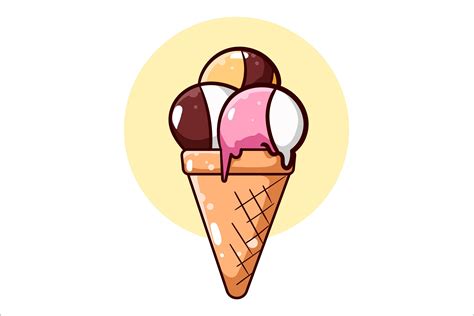 Sweet Ice Cream Cartoon Illustration Graphic by neves.graphic777 · Creative Fabrica