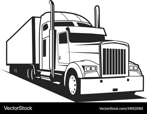 Truck trailer silhouette Royalty Free Vector Image