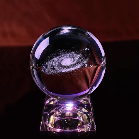 3D Laser Carving Galaxy Crystal Ball Miniature Model Crystal Craft Ball ...