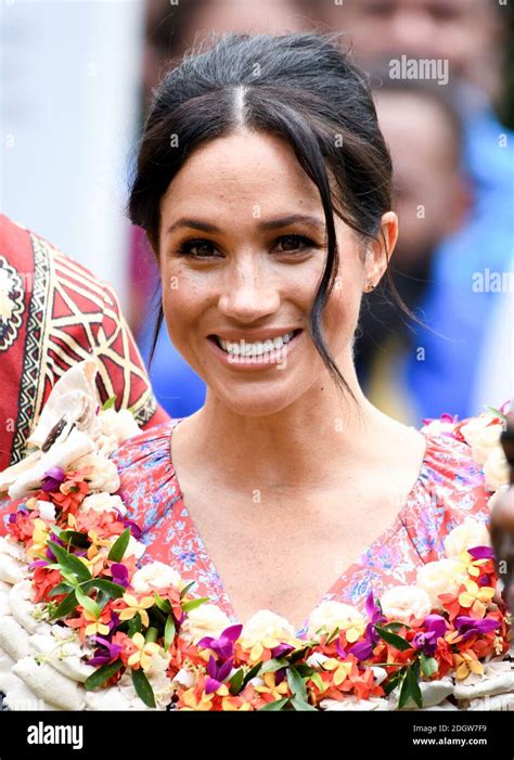 Meghan Duchess of Sussex arrive at the University South Pacific Campus, Suva, Fiji. Photo credit ...