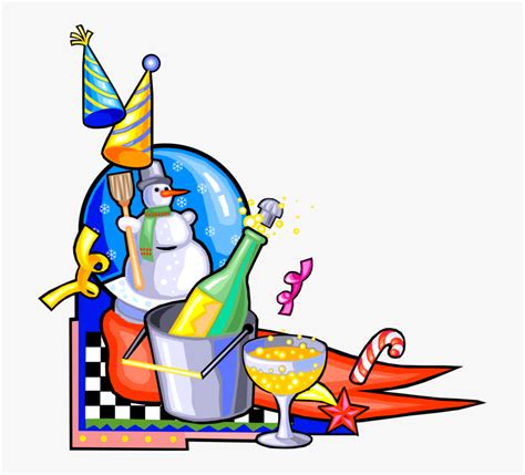 Vector Illustration Of New Year S Eve Party Celebration - Clip Art New ...