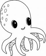 Cute Octopus Coloring Page sketch template