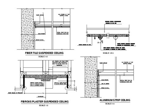 Fiber tile suspended ceiling detail drawing separated in this AutoCAD file. Download this 2d ...