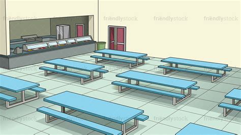 School Cafeteria Background Cartoon Vector Clipart - FriendlyStock