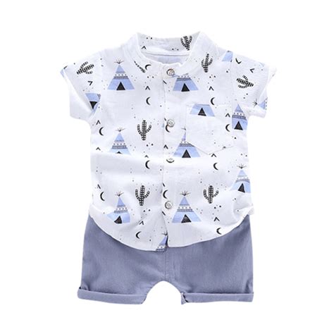 Aodebiao 2024 1-4Years Infant Baby Clearance-Clothes Boys Clothes Set T-shirt Tops+Shorts Summer ...