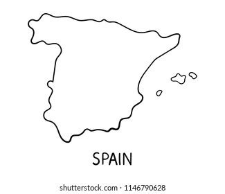 Spain Map Outline Vector Illustration Stock Vector (Royalty Free) 2096724961 | Shutterstock