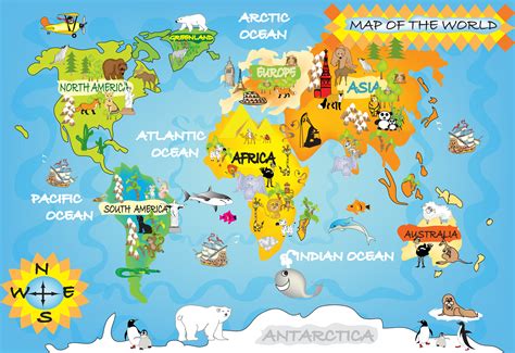 Kids World Map Within World Maps For | Pix Gallery | Pinterest