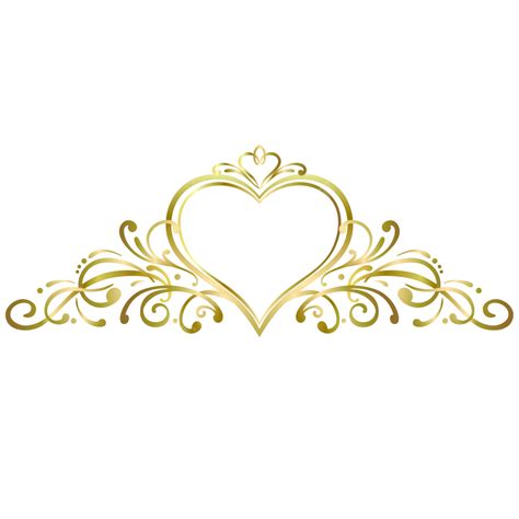 Wedding Monogram Luxury Gold Frame Circle Golden Heart Ornament Coat Arms Royal Crown Vintage ...