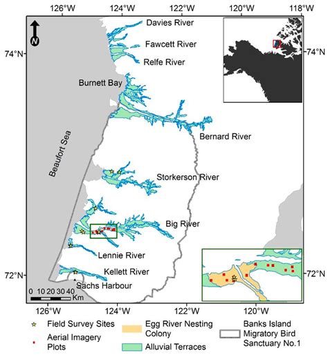 A map of the study area on Banks Island, Northwest Territories, showing ...